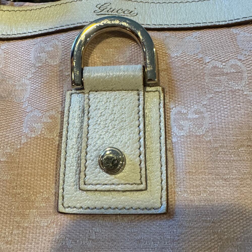 Vintage Gucci Pink Supreme Tote Bag SHW Fabric Leather - Picture 4 of 7